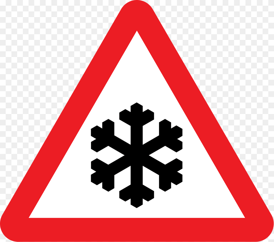 Snow Or Ice Sign In Uk Clipart, Symbol, Outdoors, Road Sign, Nature Free Png