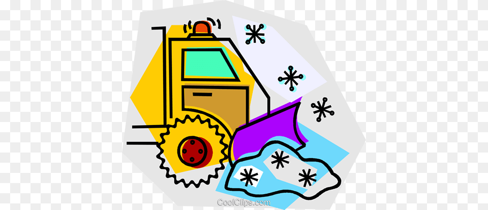 Snow Plow Royalty Free Vector Clip Art Illustration, Machine, Bulldozer, Transportation, Vehicle Png