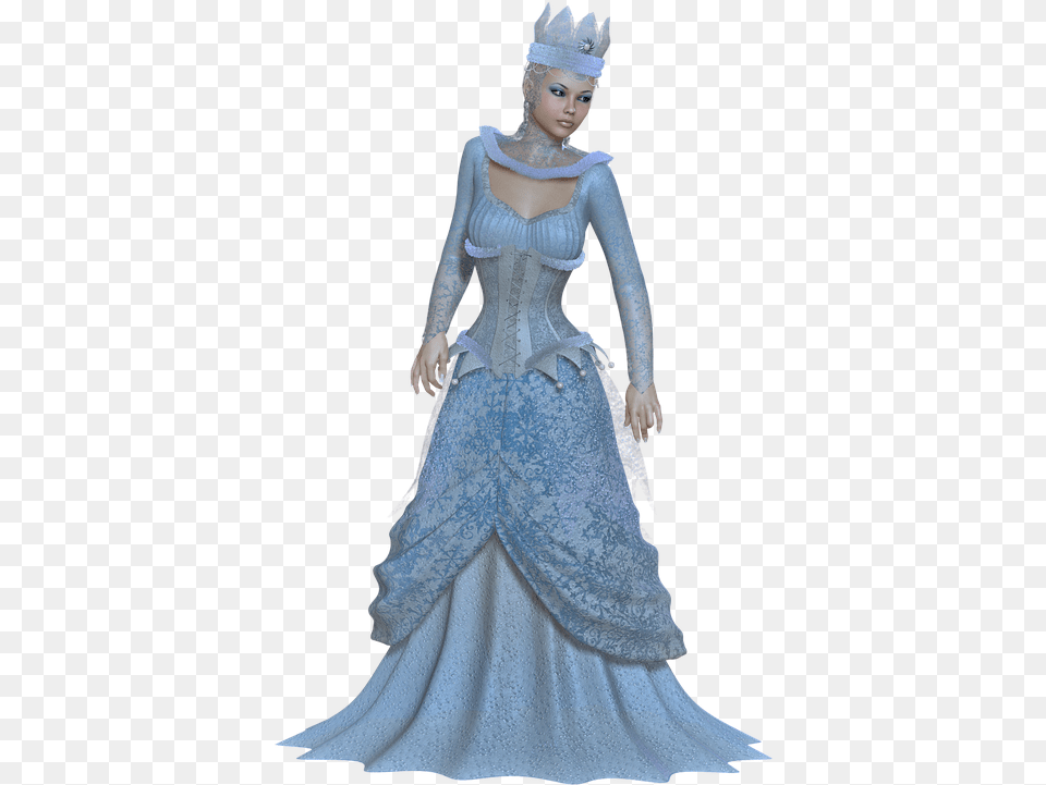 Snow Queen Maiden Free On Pixabay Figurine, Formal Wear, Clothing, Dress, Fashion Png Image