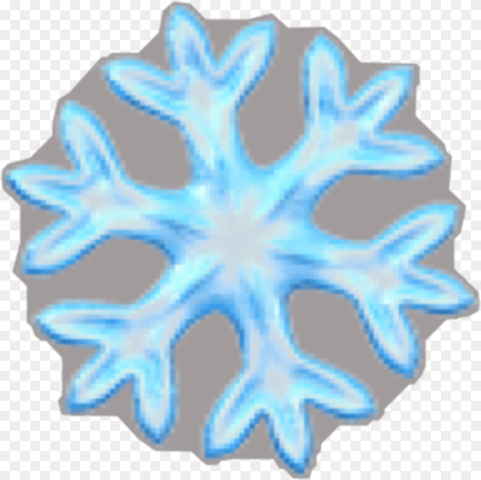 Snow Snowflake Emoji Schneeflocke Blue Freetoedit Stencil, Nature, Outdoors, Leaf, Plant Free Transparent Png