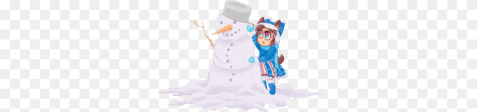 Snow Snowman Girl Girls Kid Kids Winter Christmas X Cartoon, Nature, Outdoors, Baby, Person Free Png Download