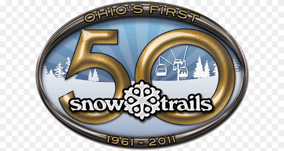 Snow Trails 50th Anniversary Logo 1961 2011 Emblem, Disk, Accessories, Symbol Free Png