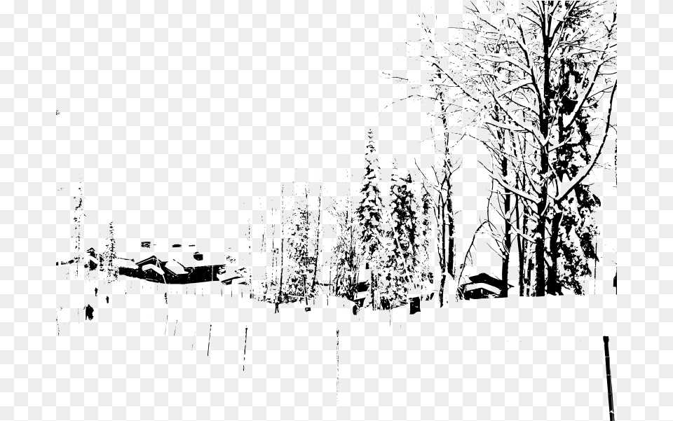 Snow Village Black And White, Gray Free Transparent Png