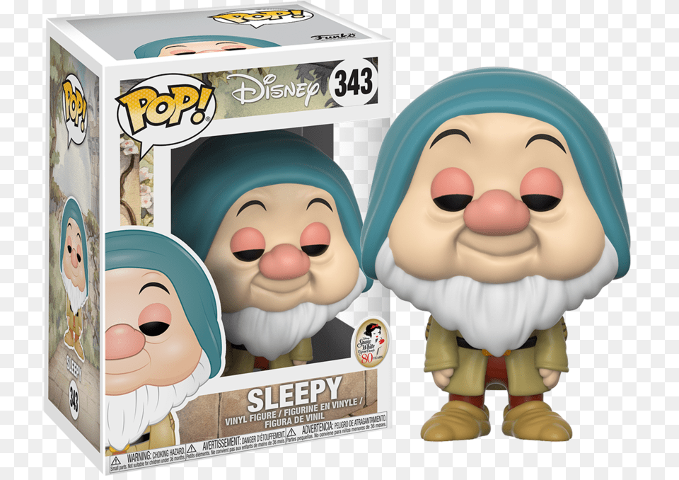 Snow White And The Seven Dwarfs Funko Pop Snow White Sleepy, Plush, Toy, Face, Head Png