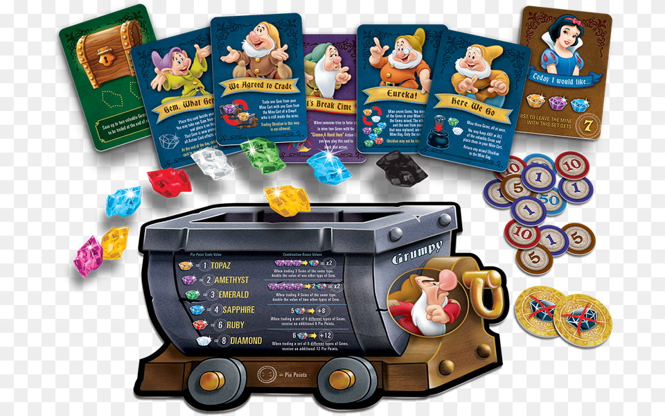 Snow White And The Seven Dwarfs Snow White And The Seven Dwarfs A Gemstone Mining Game, Advertisement, Poster, Person, Toy Png