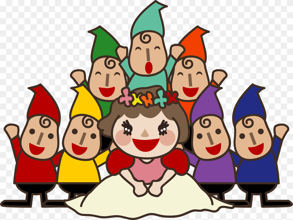 Snow White And The Seven Gnomes Clipart, Clothing, Hat, People, Person Png Image