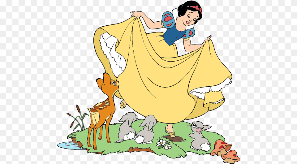 Snow White Clip Art Images Princess Snow White With Animals, Person, Cartoon, Face, Head Free Png Download