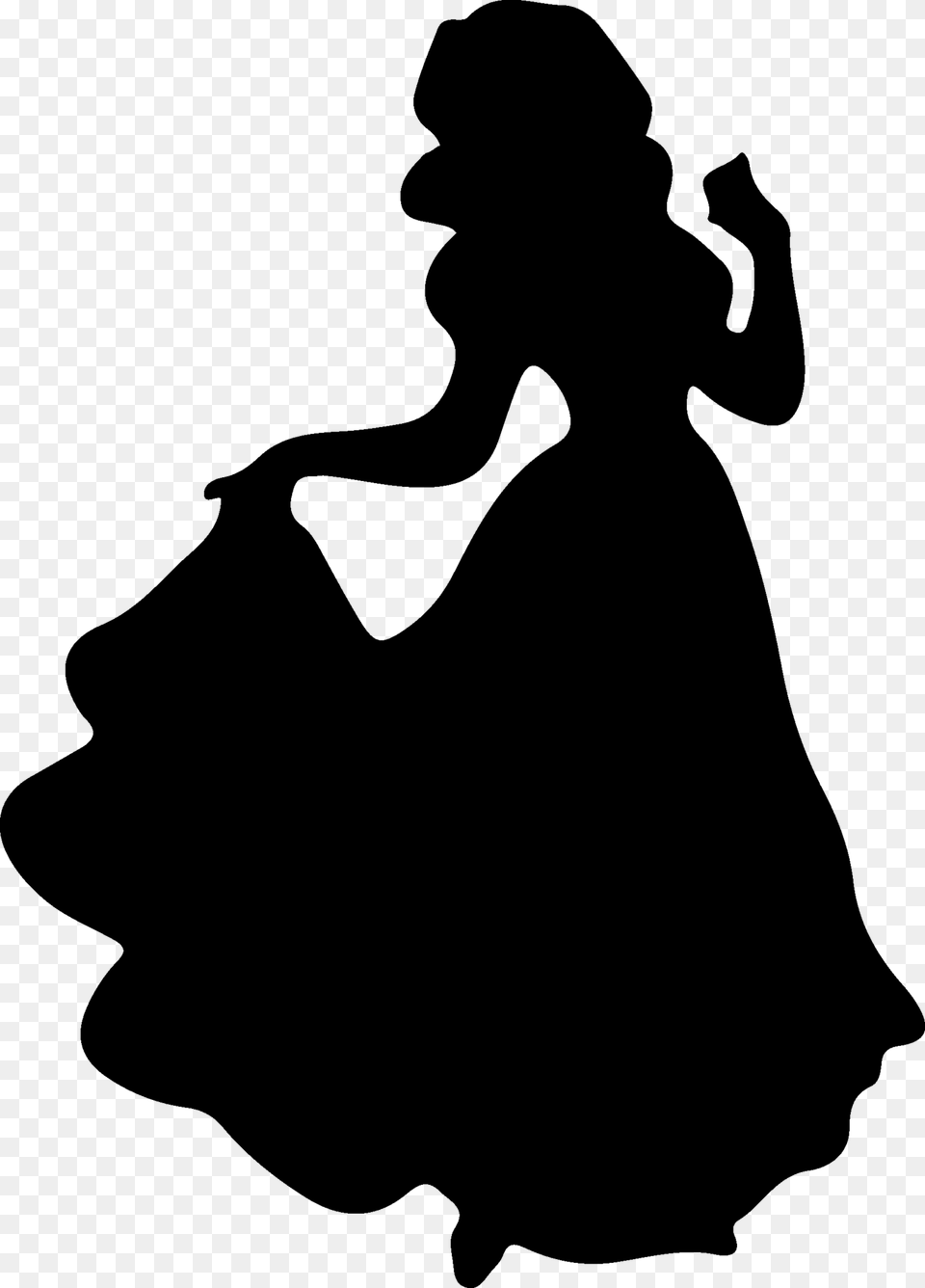 Snow White Tiana Cinderella Silhouette Clip Art, Gray Png Image