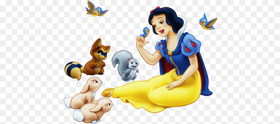 Snow White Hq Snow White With Birds, Adult, Animal, Bird, Female Free Transparent Png