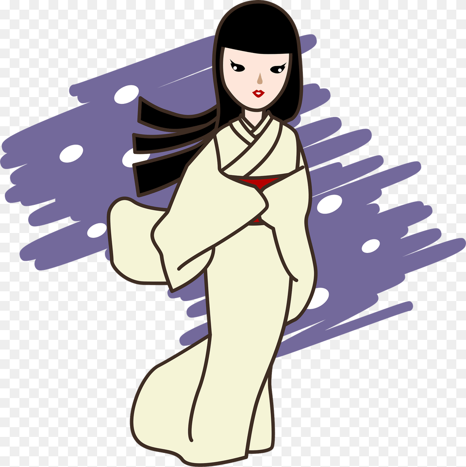 Snow Woman Yokai Clipart, Clothing, Gown, Dress, Formal Wear Free Png Download
