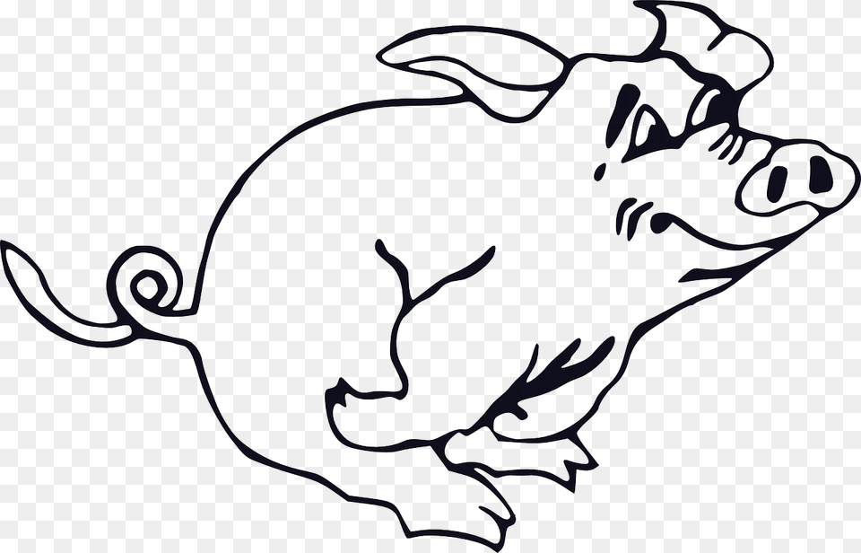 Snowball Animal Farm Drawing Clipart Download Running Pig Clipart, Mammal, Stencil, Hog, Kangaroo Png