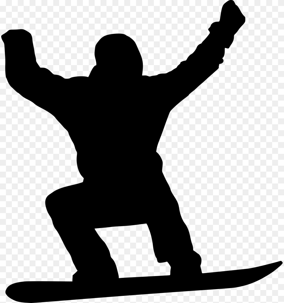 Snowboarder, Gray Free Png Download
