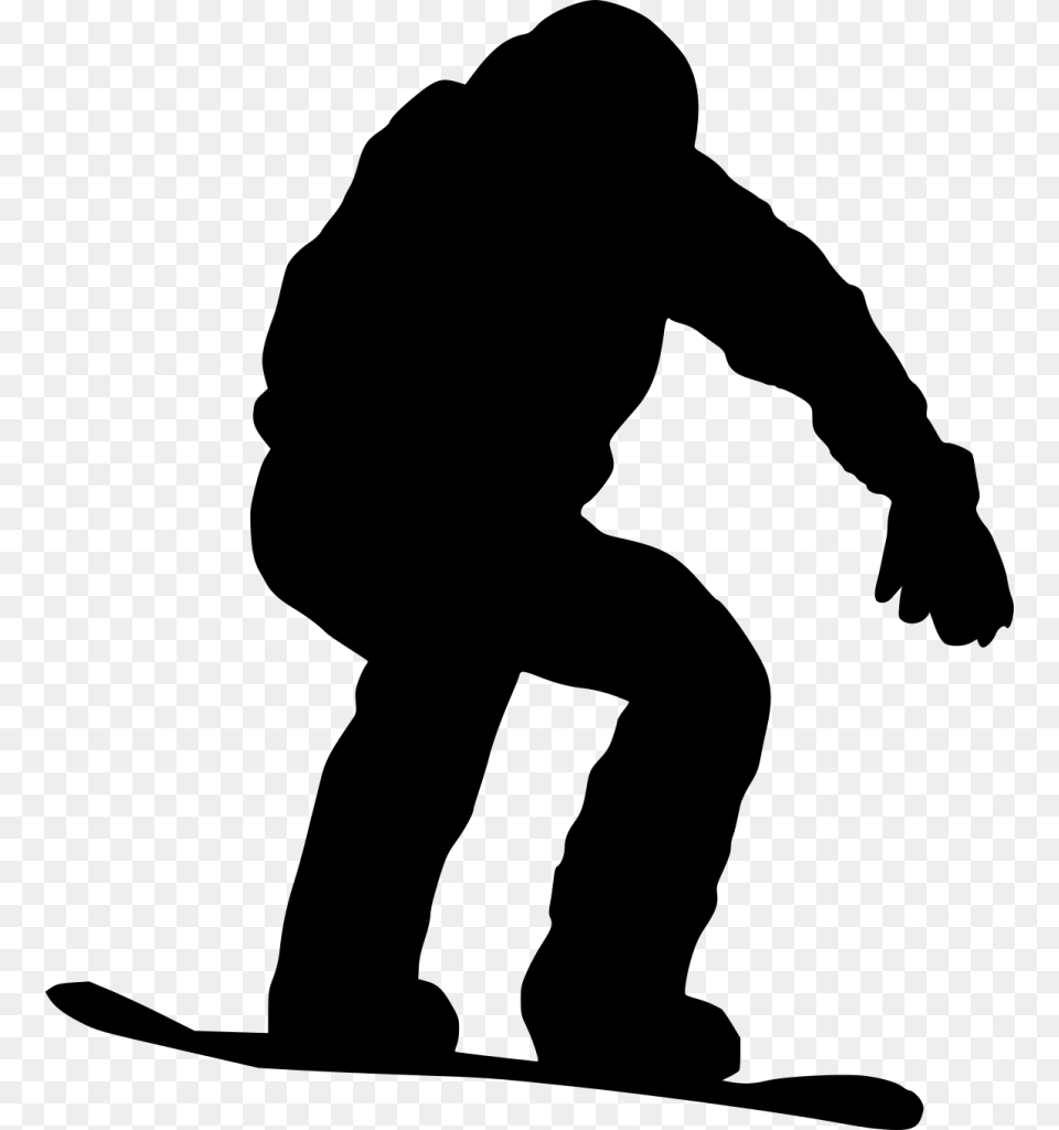 Snowboarder, Gray Free Png Download