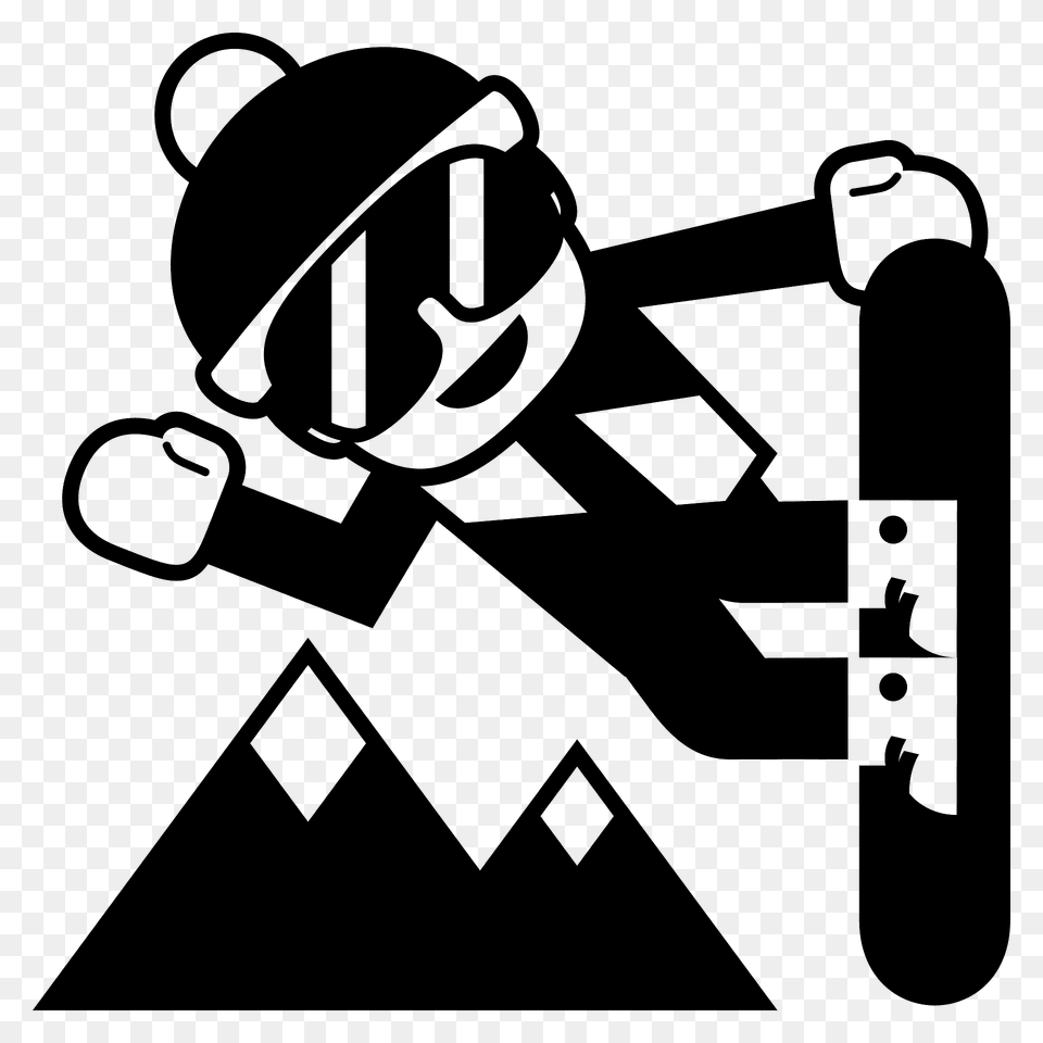 Snowboarder Emoji Clipart, Stencil, Dynamite, Weapon, Skateboard Png Image