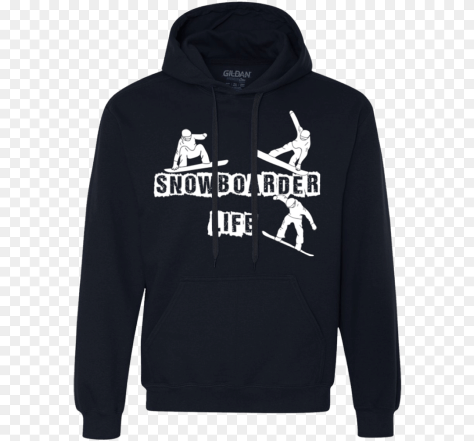 Snowboarder Life Navy Blue Heavyweight Pullover Fleece Your Design Here Hoodie, Clothing, Knitwear, Sweater, Sweatshirt Png Image
