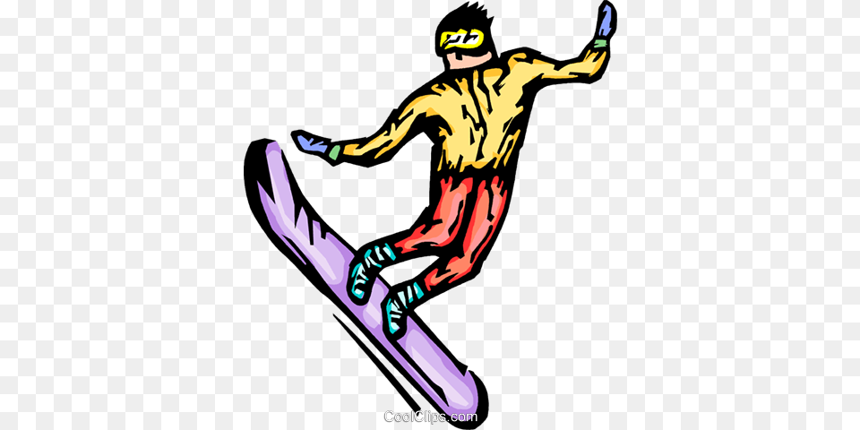 Snowboarder Royalty Vector Clip Art Illustration, Nature, Outdoors, Snowboarding, Snow Png Image
