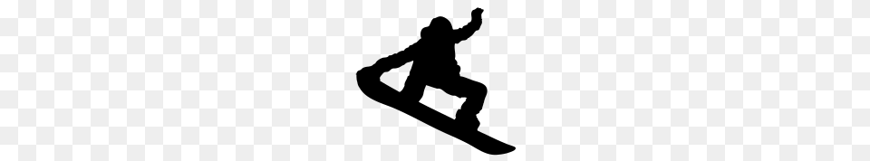 Snowboarder Silhouette T Shirt, Gray Free Png