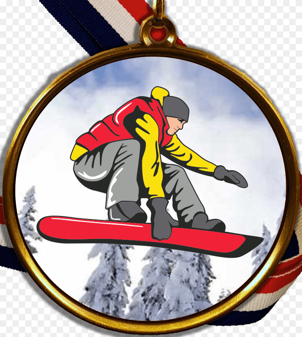 Snowboarding Logo Medal With Ribbon, Nature, Outdoors, Clothing, Glove Free Transparent Png