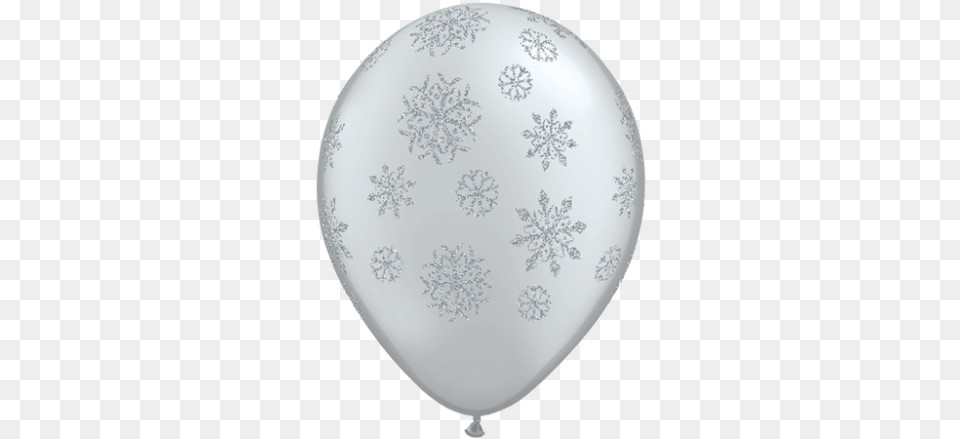 Snowflake And Circle Quick Link Blue Silver X50 Balloons, Balloon, Plate, Pattern, Outdoors Png Image