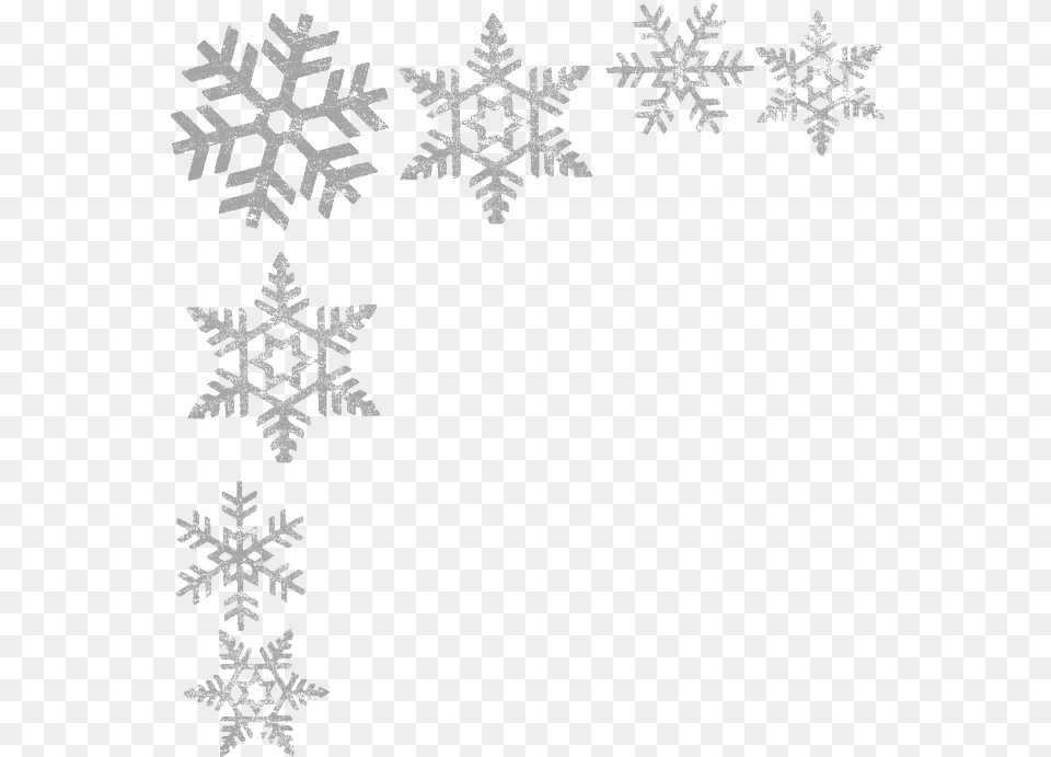 Snowflake Border Transparent Background Silver Snowflake, Nature, Outdoors, Snow Free Png