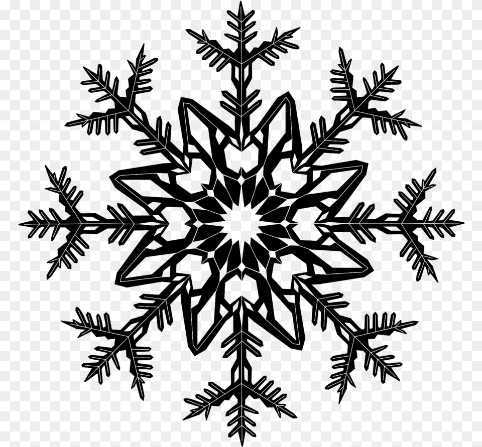 Snowflake Bw Copo De Nieve Vector, Gray Free Transparent Png