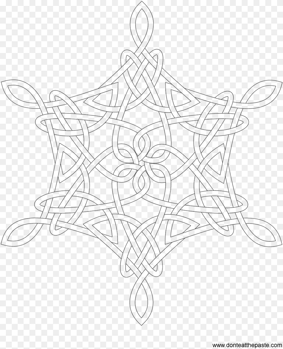 Snowflake Clipart Color Black And White Snowflake Mandala Sketch, Gray Png