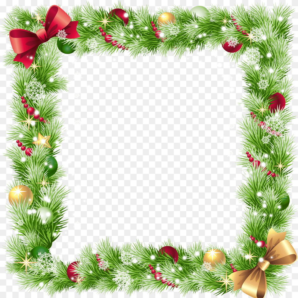 Snowflake Clipart Frame Transparent Background Christmas Borders Free Png