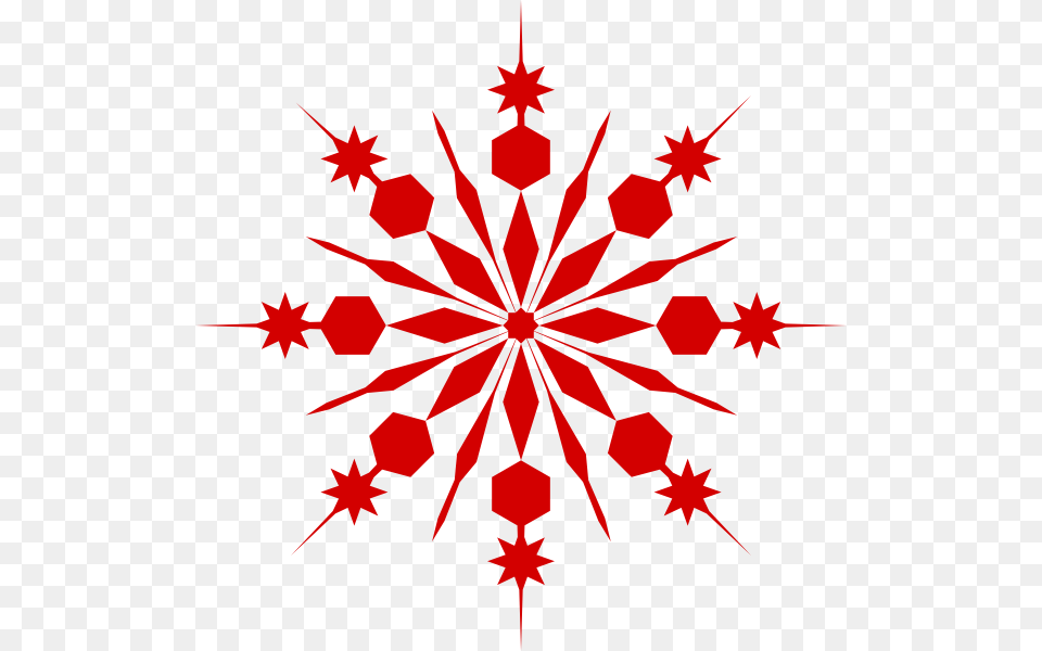 Snowflake Clipart Red Snowflake, Leaf, Plant, Art, Floral Design Png Image