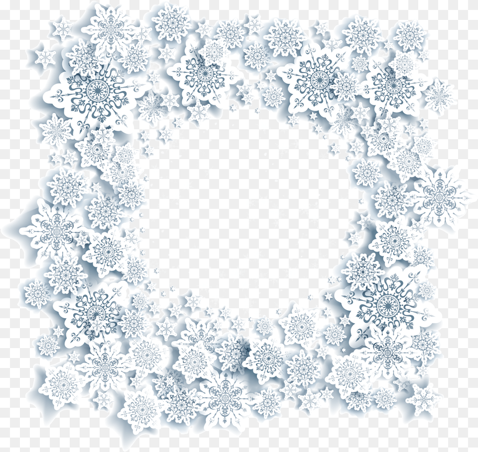 Snowflake Drawing Christmas Snowflake Border Download Circle, Pattern, Lace, Outdoors, Nature Png Image