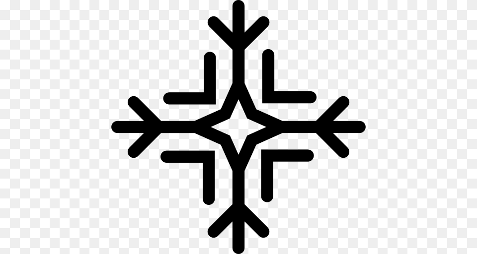Snowflake Icon, Gray Png