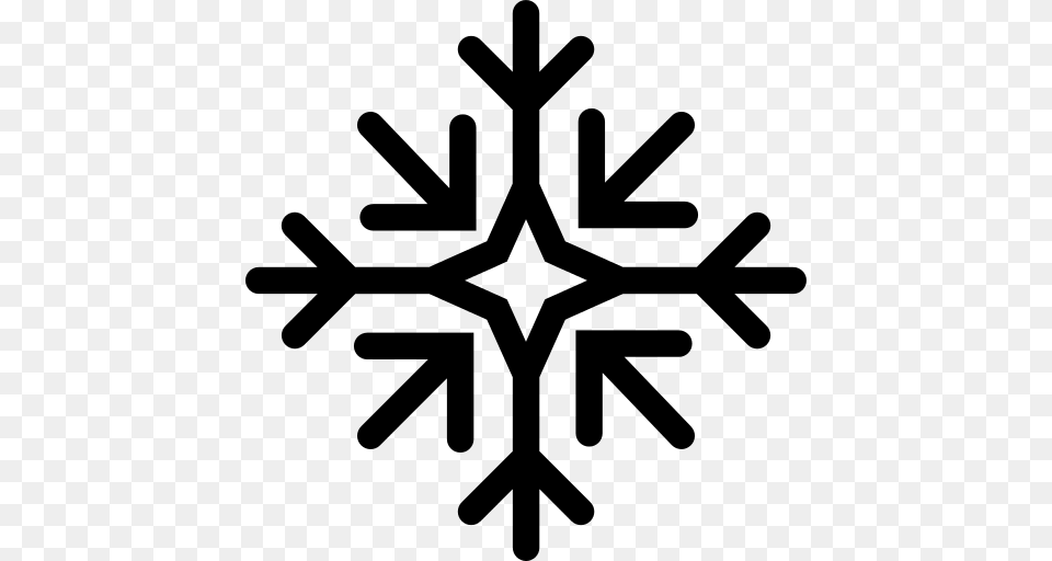 Snowflake Icon, Gray Png Image