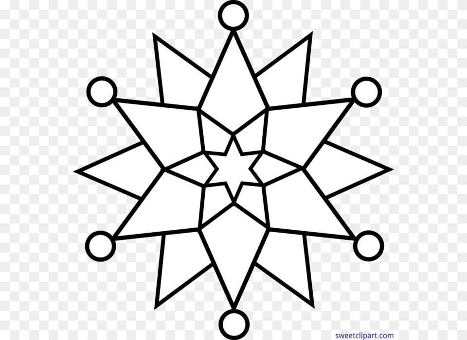 Snowflake Lineart Clip Art, Nature, Outdoors, Symbol, Star Symbol Free Transparent Png