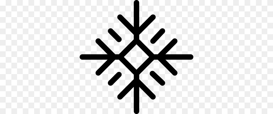 Snowflake Made Of Lines And Diamond Outline Vector Ice Crystal Logo, Gray Free Transparent Png