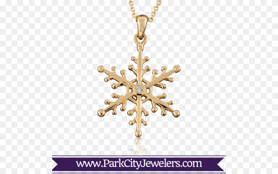 Snowflake Necklace Gold Diamond, Accessories, Cross, Pendant, Symbol Free Png Download