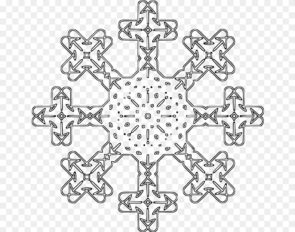 Snowflake Outline Snowflake, Gray Free Transparent Png