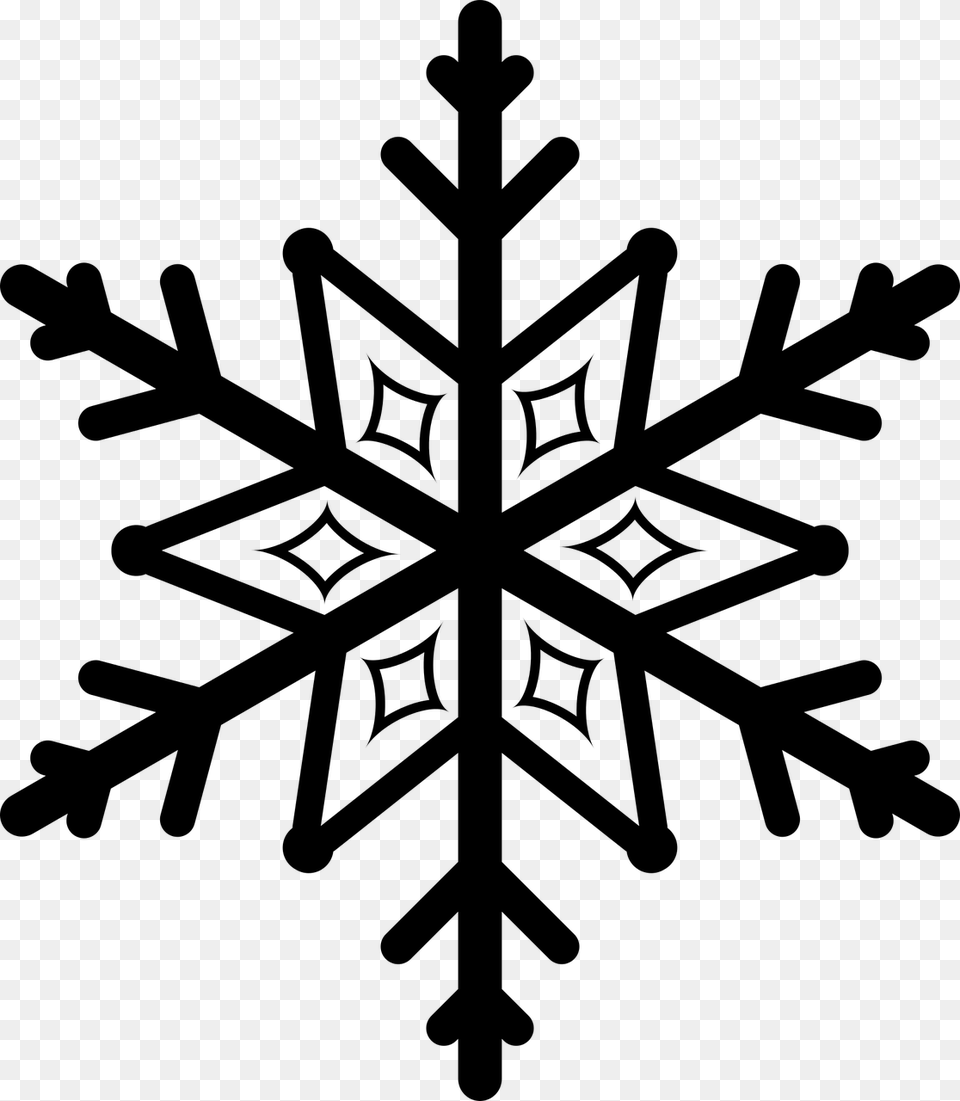 Snowflake Silhouette, Gray Free Png
