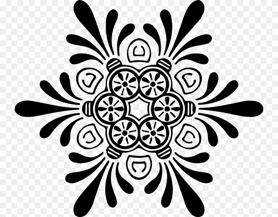 Snowflake Silhouette Fractal Abstract Geometric Snowflake Icon Transparent Background, Gray Free Png