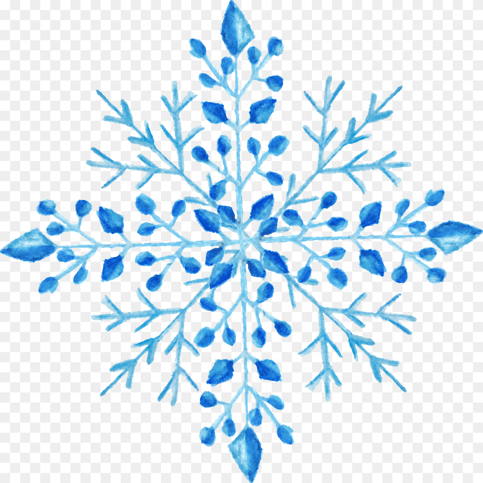 Snowflake Watercolor Painting Watercolor Snowflake Transparent Background, Nature, Outdoors, Plant, Snow Png Image