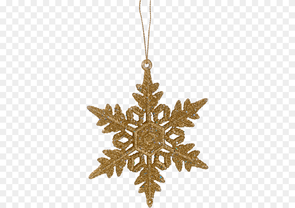 Snowflake With Gold Glitter Christmas Flakes Clipart, Accessories, Jewelry, Necklace, Chandelier Free Png