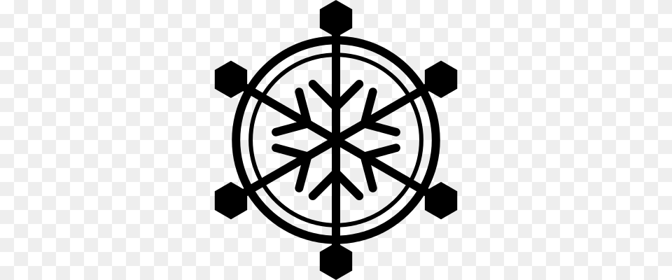 Snowflake With Round Border Vectors Logos Icons, Gray Png