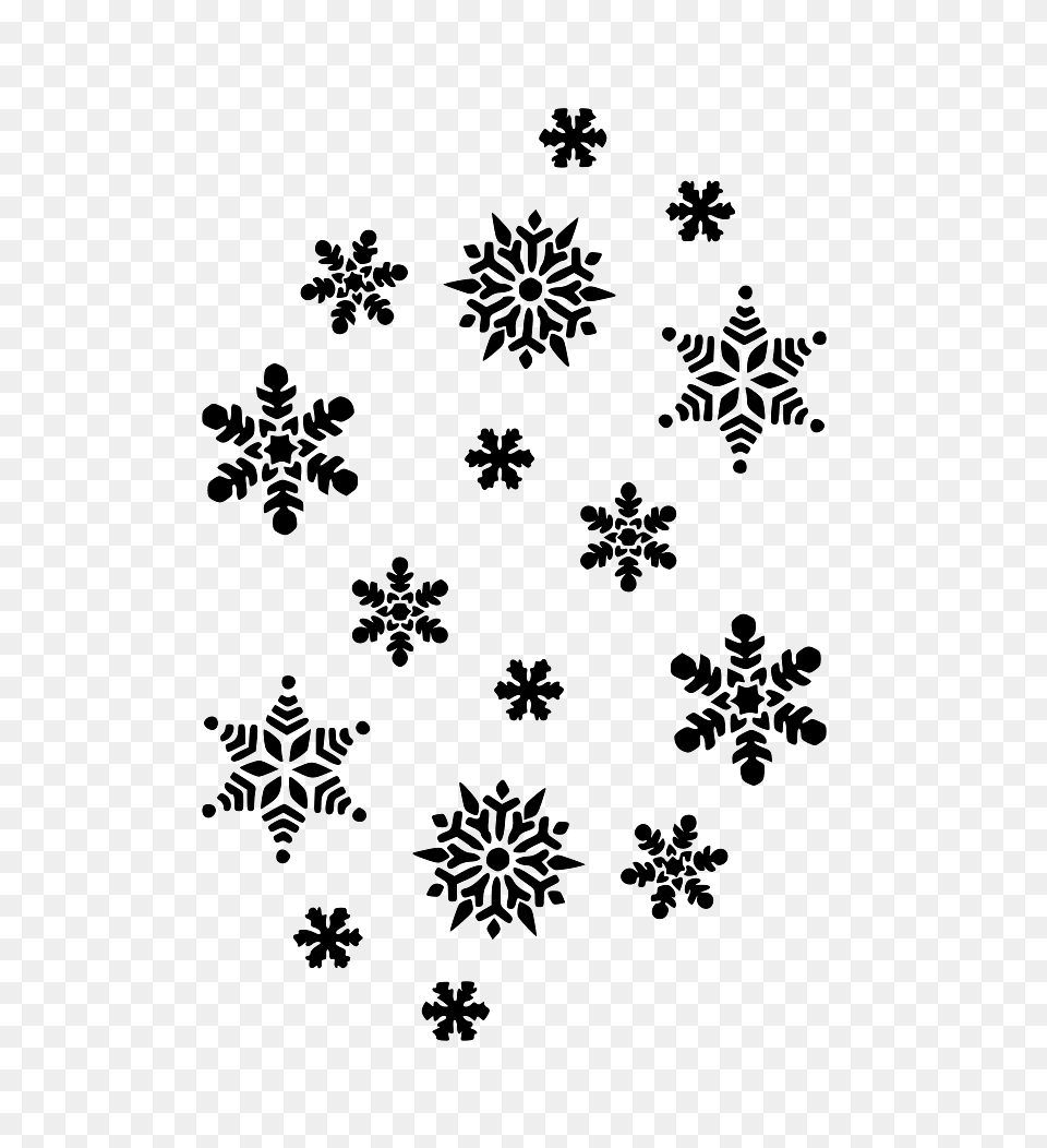 Snowflakes Black And White, Art, Floral Design, Graphics, Pattern Free Png Download