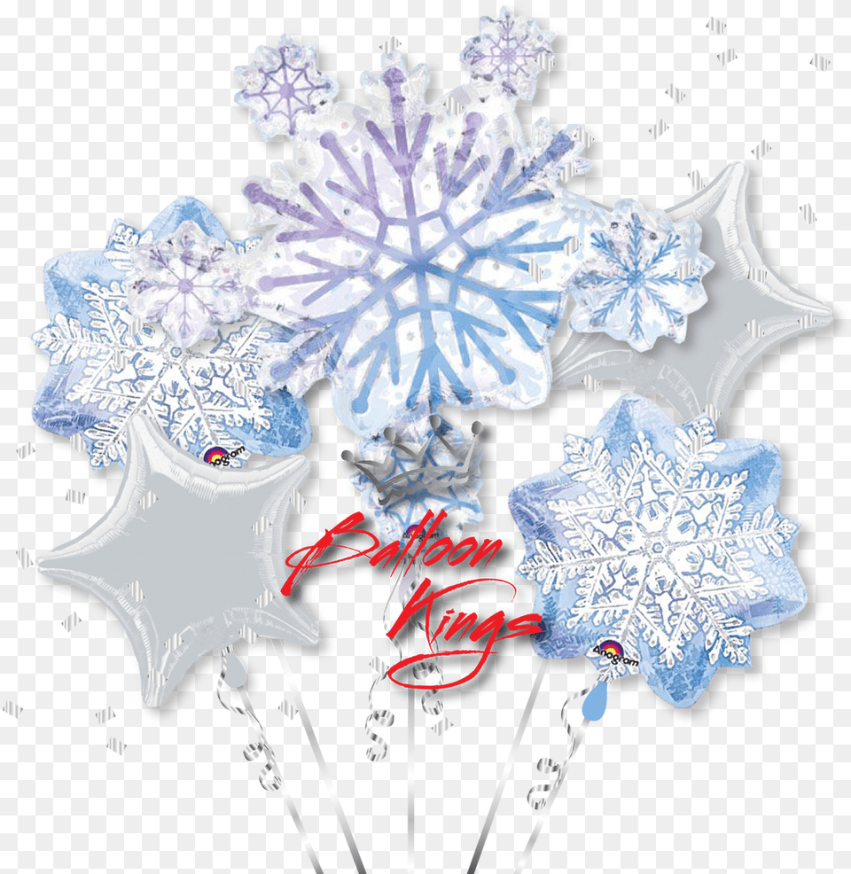 Snowflakes Bouquet Balloon, Nature, Outdoors, Snow, Ice Png