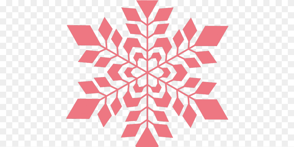 Snowflakes Clipart Symmetrical Pink Snowflake Transparent Blue Snowflake, Leaf, Nature, Outdoors, Plant Free Png