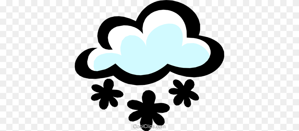 Snowflakes With Clouds Royalty Vector Clip Art Illustration, Outdoors, Nature, Plant, Flower Png