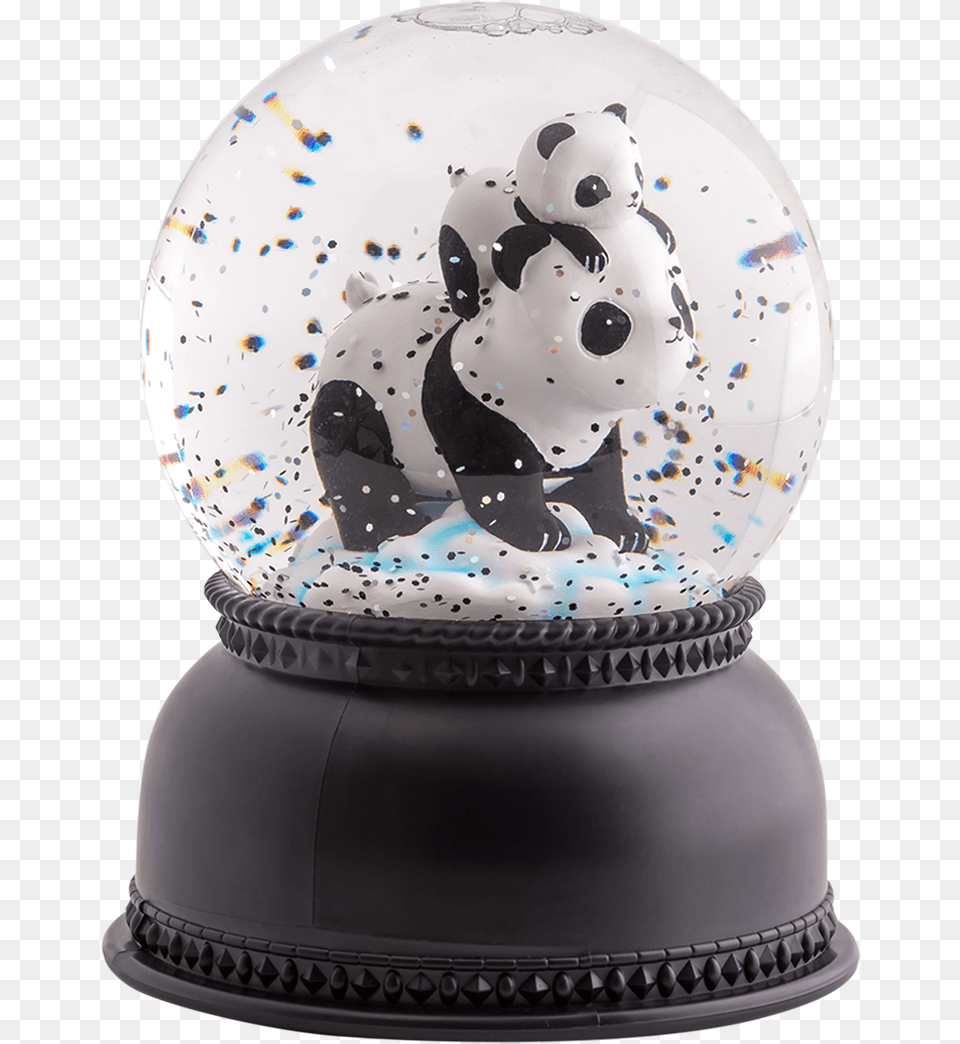 Snowglobe Light Panda Panda Snow Globe, Sphere, Birthday Cake, Cake, Cream Free Png