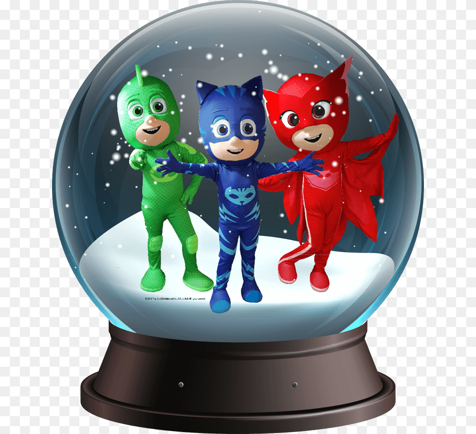 Snowglobe Met Pj Masks Boeken Of Inhuren Pj Masks Snow Globe, Sphere, Toy, Baby, Person Free Transparent Png