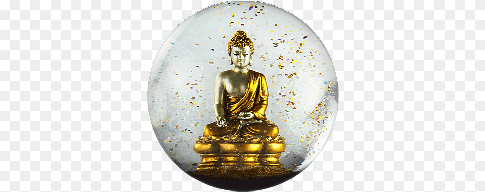 Snowglobes Coolsnowglobes Gold Buddha Snow Globe Snow Globe, Art, Prayer, Adult, Bride Free Png