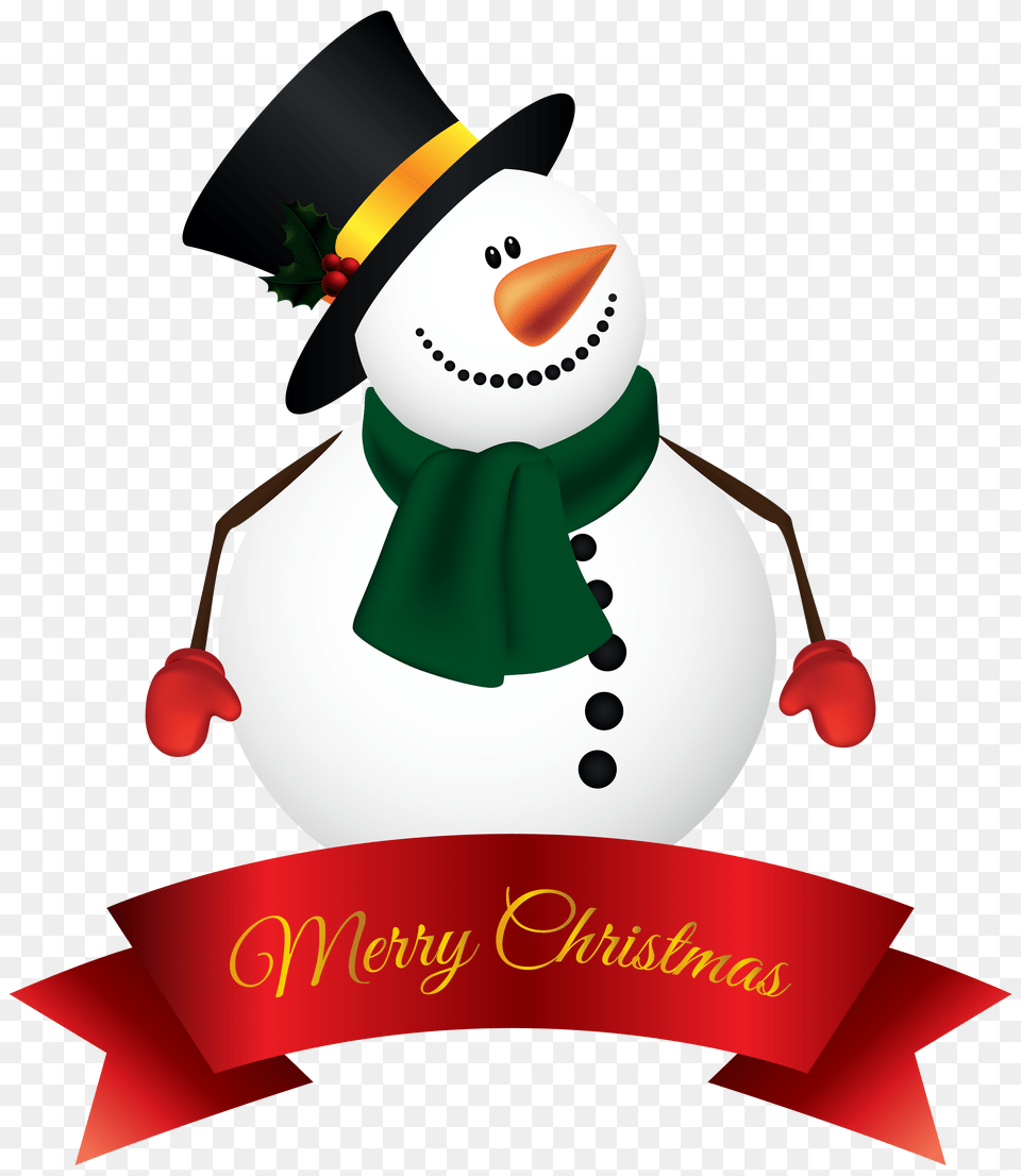 Snowman Banner Clipart, Nature, Outdoors, Winter, Snow Free Transparent Png