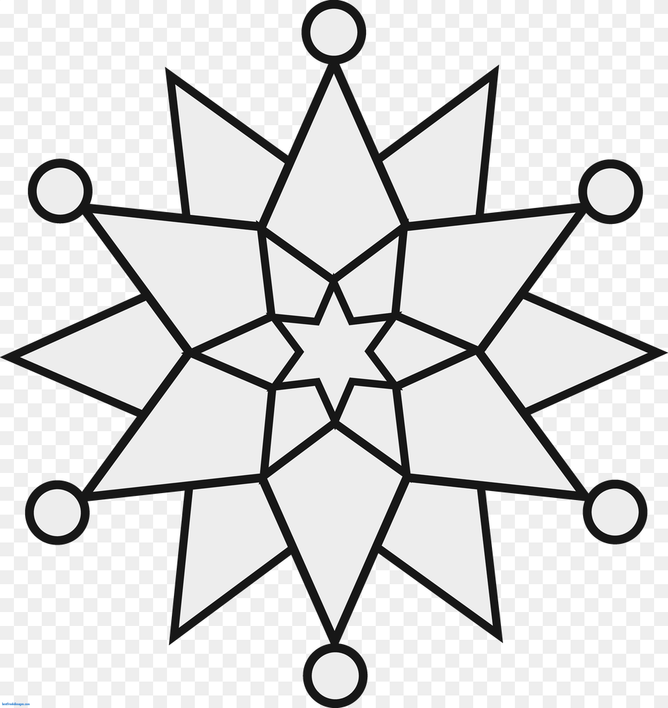 Snowman Black And White Snowflake Clipart Black And Simple Easy Coloring Pages, Symbol, Emblem, Outdoors, Star Symbol Png