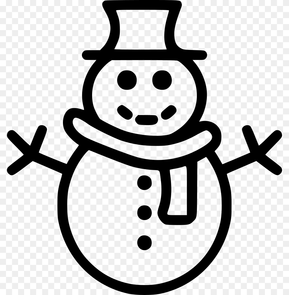 Snowman Black And White Snowman Black And White, Nature, Outdoors, Winter, Snow Free Png